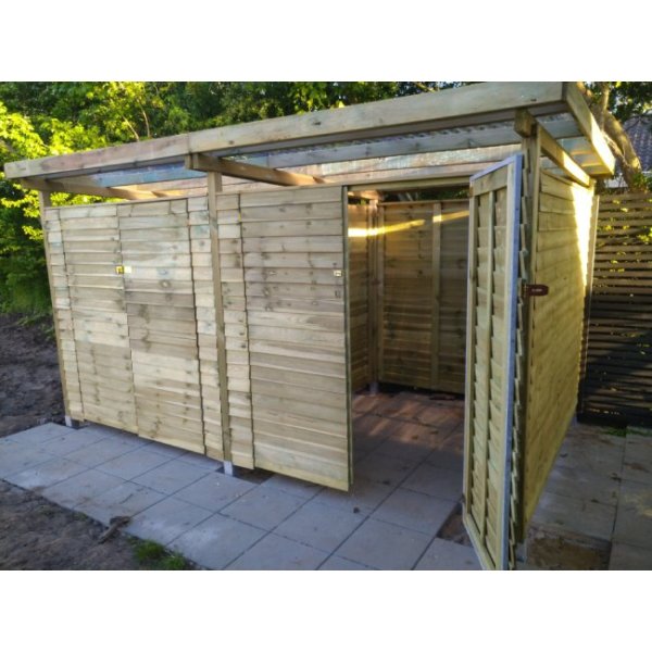 Bronzeklasse: Jmkiil redskabsskur model Riga 8,5m2 med 2 dobbeltdre