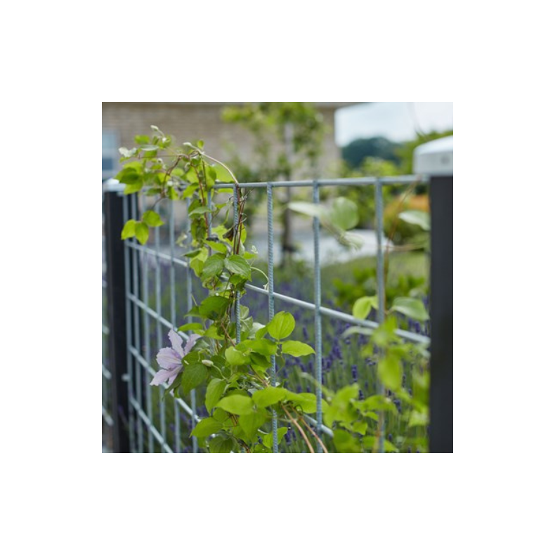 Rionethegn med sortmalede trstolper af model Billund - Slvklasse