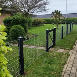 Rionethegn model Billund inkl. sortmalede trstolper og tilbehr - Slvklasse