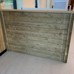 Guldklasse: Model Rom systemhegn blok inkl. systemstolper i tr og tilbehr