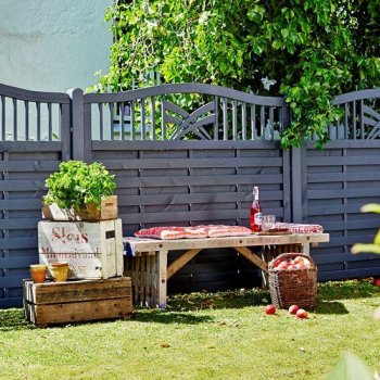 Guldklasse: PLUS Rondo terrassehegn inkl. trstolper og tilbehr