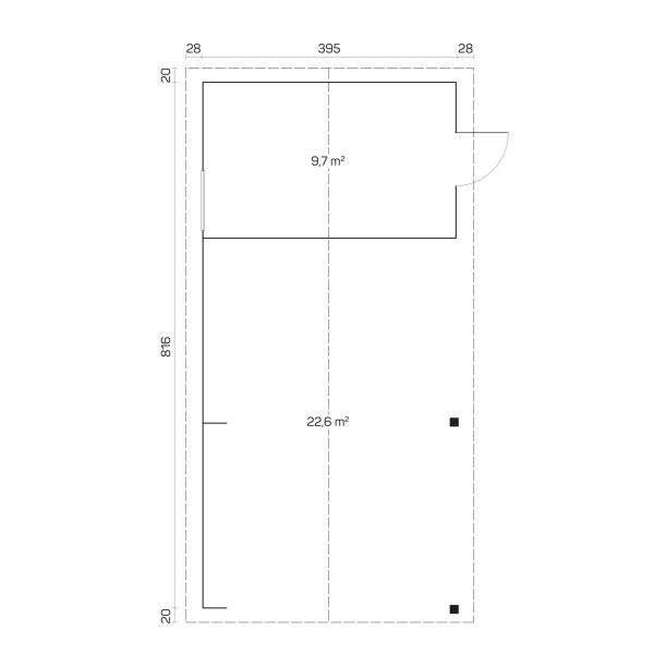 Runavik carport med skur (70mm godstykkelse)