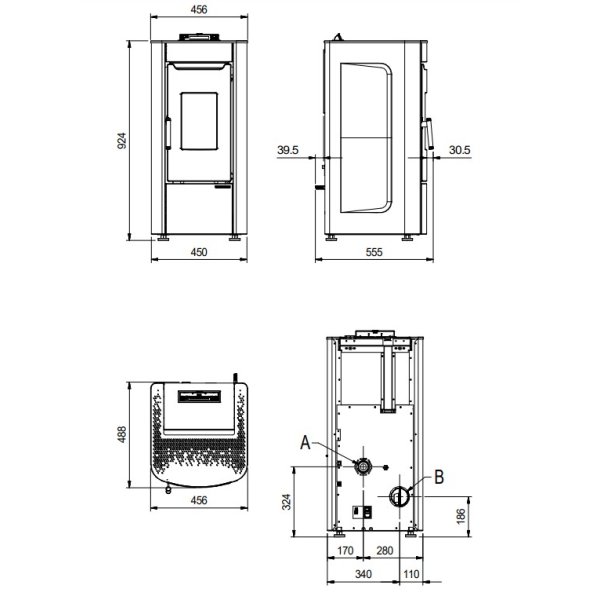 Sabry Premium pillebrndeovn med bagudgang (130m2)
