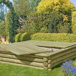 Sandkasse af palisader inkl. trlg 180x180x37cm (BxLxH)