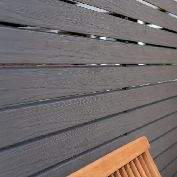 Slvklasse: Santorini komposithegn med rhombeprofiler inkl. alustolper i antracit og tilbehr