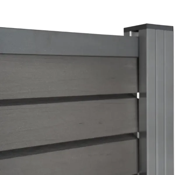 Slvklasse: Santorini komposithegn med rhombeprofiler inkl. alustolper i antracit og tilbehr