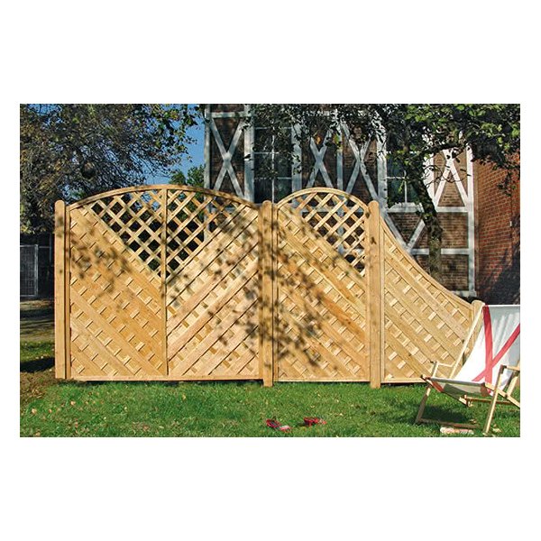 Saragossa lamelhegn med bue og espalier i lrk 90x180/161 (BxH)