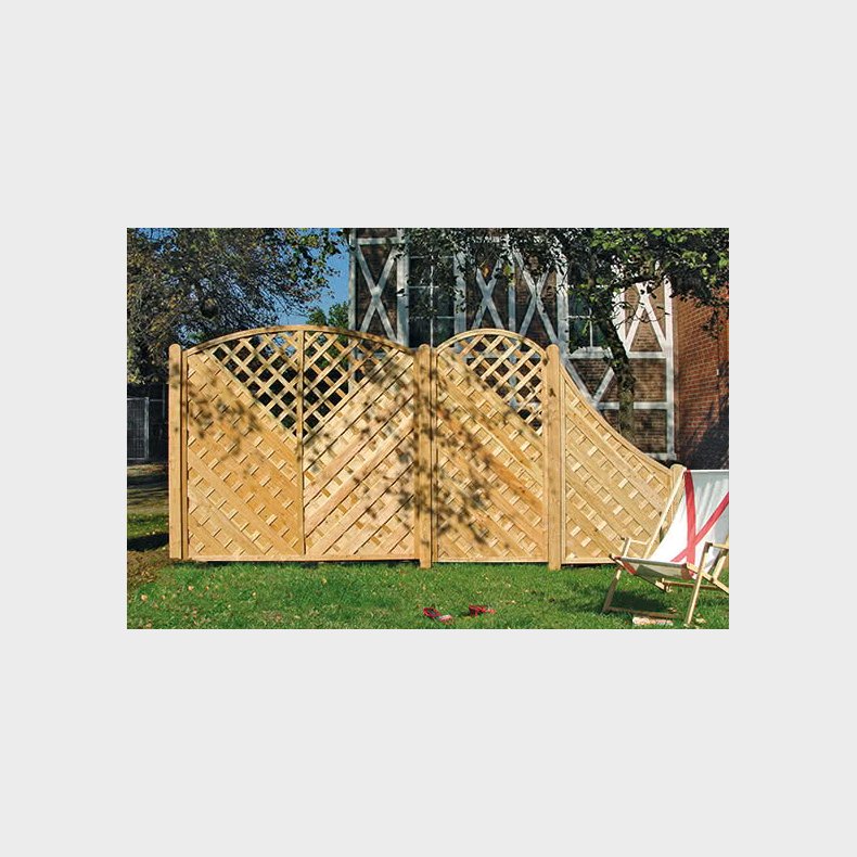 Lamelhegn med bue og espalier i lrk 90x180/161 - model Saragossa