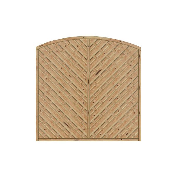 Saragossa lamelhegn med bue i lrk 180x180/161 (BxH)