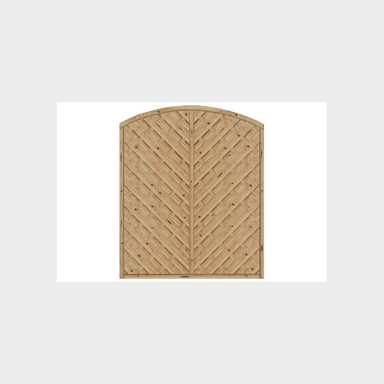 Lamelhegn med bue i lrk 150x180/161 - model Saragossa