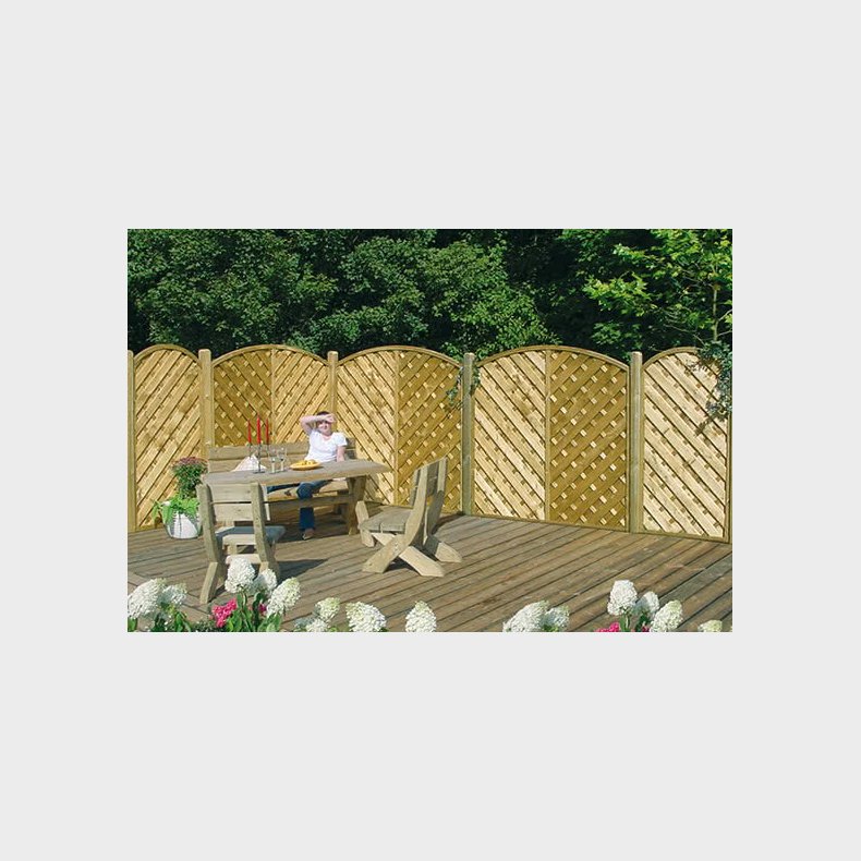 Lamelhegn med bue 180x180/161 - model Saragossa