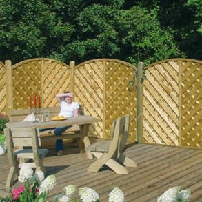 Lamelhegn med bue 180x180/161 - model Saragossa