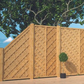 Lamelhegn i lrk skrfag 90x180/90cm - model Saragossa