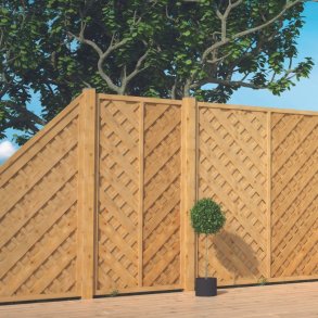 Lamelhegn i lrk 100x180cm - model Saragossa