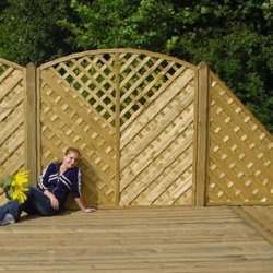 Saragossa lamelhegn med bue skrfag 90x160/70 (BxH)