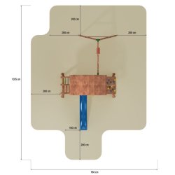 Store Saturn legetrn i teak med gyngestativ inkl. rutsjebane, klatrevg, sandkasse m.m.