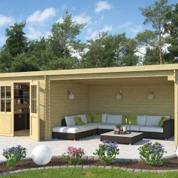 Redskabsskur model Sebbelev 7,8 m&sup2; + udhng 10,76 m&sup2; - Guldklasse