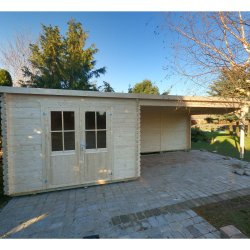 Redskabsskur model Sebbelev 7,8 m&sup2; + udhng 10,76 m&sup2; - Guldklasse