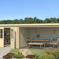 Redskabsskur model Sebbelev 7,8 m&sup2; + udhng 10,76 m&sup2; - Guldklasse