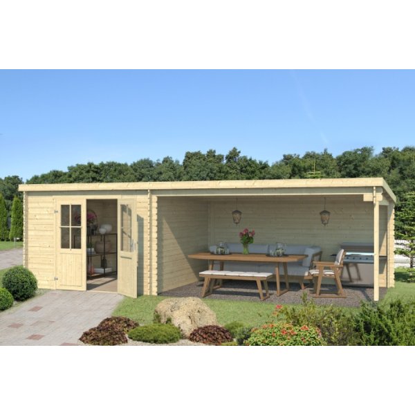 Redskabsskur model Sebbelev 7,8 m&sup2; + udhng 10,76 m&sup2; - Guldklasse