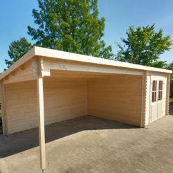 Redskabsskur model Sebbelev 7,8 m&sup2; + udhng 10,76 m&sup2; - Guldklasse