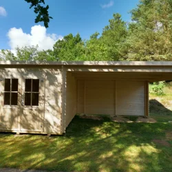 Redskabsskur model Sebbelev 7,8 m&sup2; + udhng 10,76 m&sup2; - Guldklasse