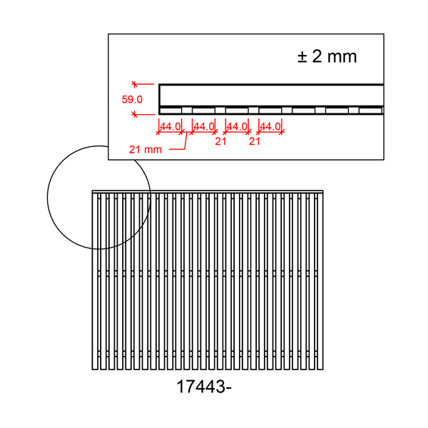 Sendai hegn i sort 180x140cm (BxH)