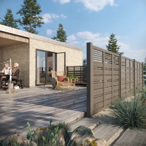 PLUS Silence terrassehegn med trstolper - Guldklasse