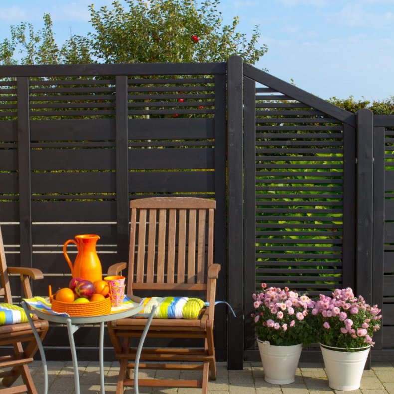 PLUS Silence terrassehegn med trstolper - Guldklasse