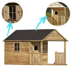 Simon legehus med udhng  et klassisk trlegehus til leg og kreativ udfoldelse