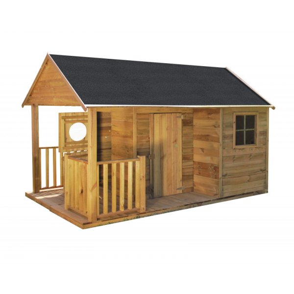 Simon legehus med udhng  et klassisk trhus til leg og fantasi 4,2m2 inkl. udhng