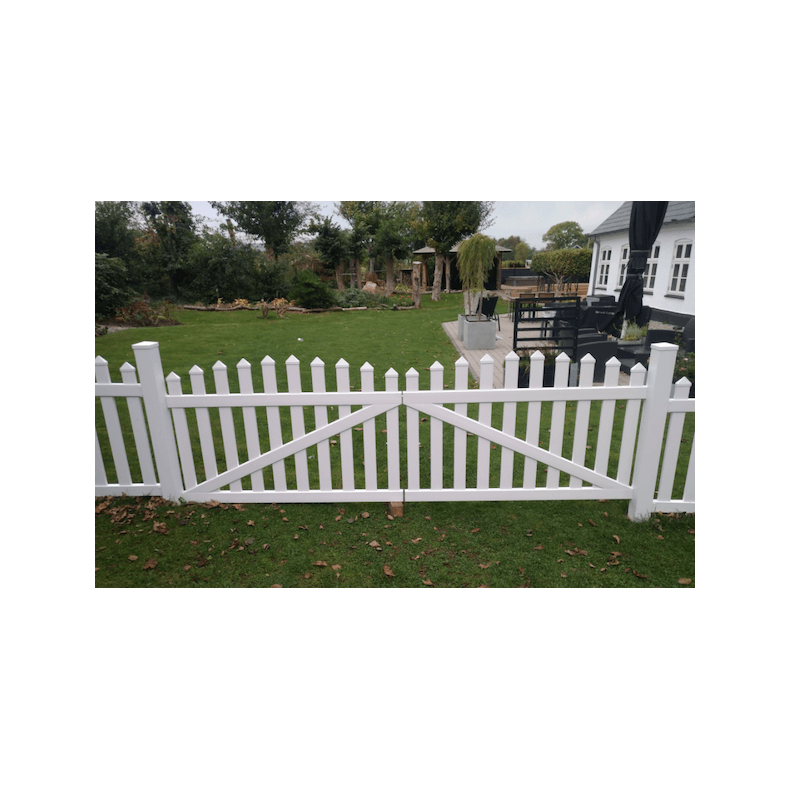 PVC Skagen dobbeltlge bue opad med brede stave i (150x150) x 80cm (BxH)