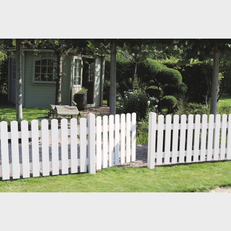 Skagen stakit enkeltlge i grundmalet gr/hvid model "Holsten" 100x80cm (BxH)