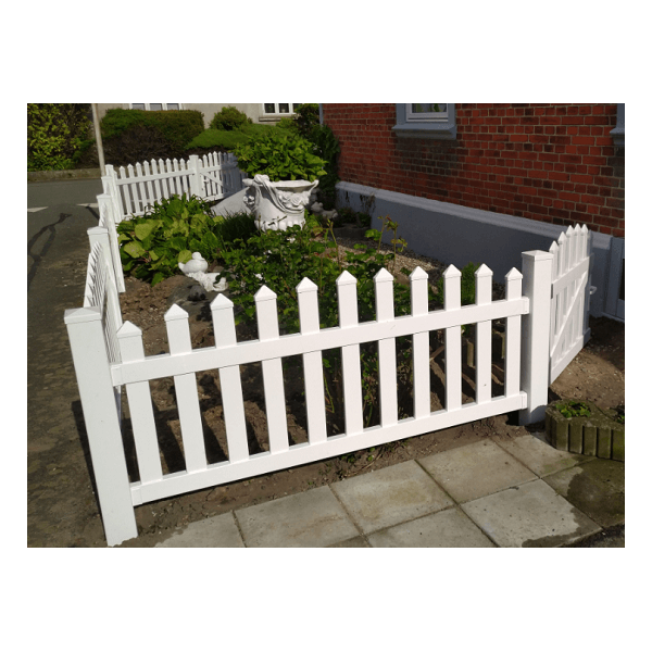 PVC Skagen hegn bue opad med brede stave i 180x100cm (BxH)