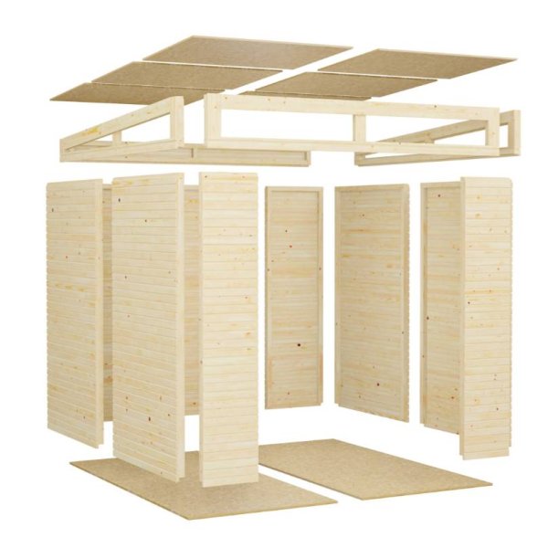 Smartline Pent redskabsskur umalet p 5,3m2