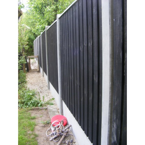 Brddehegn lodret, trykimp. Gran sortmalet 189x120cm (150cm over jord)