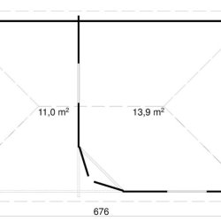 Stilling havehus med overdkning p 13,9m2 + 11m2 overdkning i ubehandlet tr