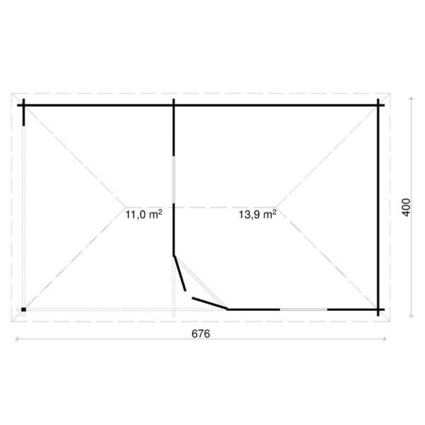 Stilling havehus med overdkning p 13,9m2 + 11m2 overdkning i ubehandlet tr