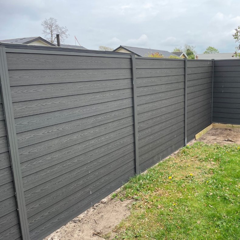 Stockholm komposithegn med alu stolper i antracit - S�lvklasse