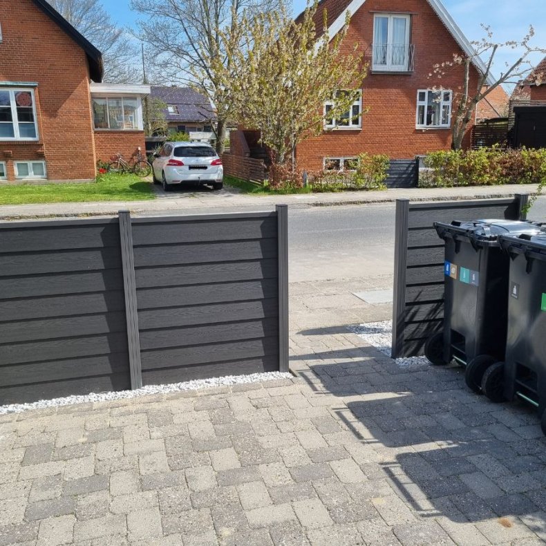 Stockholm komposithegn med alu stolper i antracit - S�lvklasse