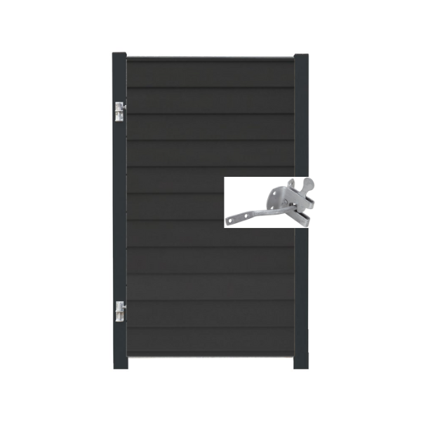 Stockholm pulverlakeret enkeltlge i komposit inkl. stolper 97cm i bredden x den valgte hjde