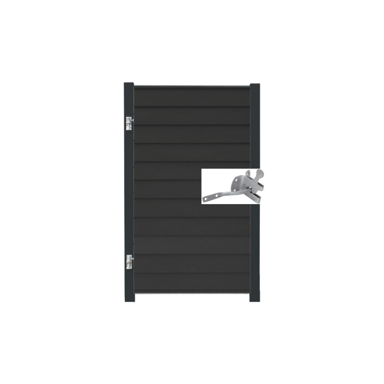 Stockholm pulverlakeret enkeltlge i komposit inkl. stolper 97cm i bredden x den valgte hjde