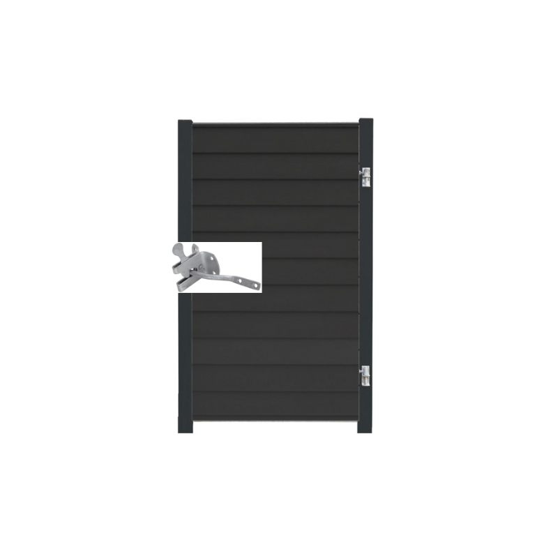 Stockholm pulverlakeret enkeltlge i komposit inkl. stolper 97cm i bredden x den valgte hjde