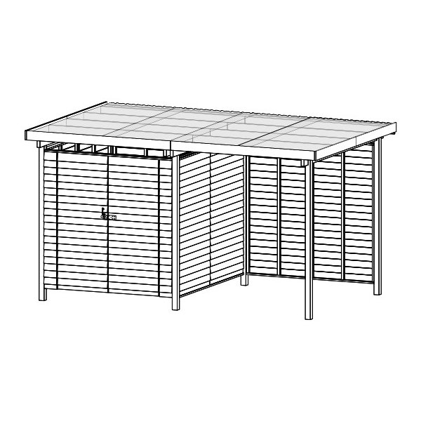 Bronzeklasse: Jmkiil redskabsskur model Stockholm 4,33m2 + 4,33m2 udhng
