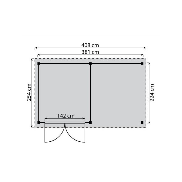 Bronzeklasse: Jmkiil redskabsskur model Stockholm 4,33m2 + 4,33m2 udhng