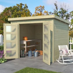 Svendborg havehus med dobbeltdr og fladt tag