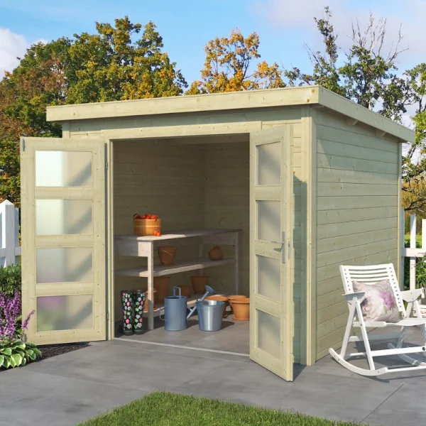 Svendborg havehus med dobbeltdr og fladt tag