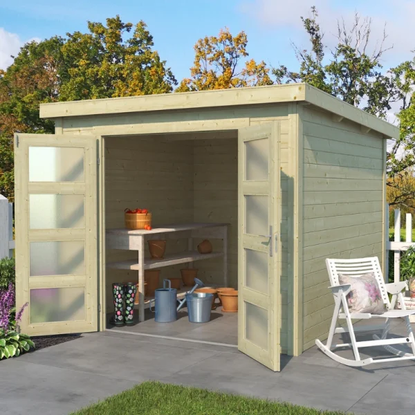 Svendborg havehus med dobbeltdr og fladt tag