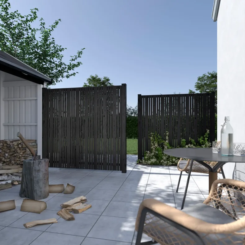 Tangent terrassehegn i sort 180x140cm (BxH)