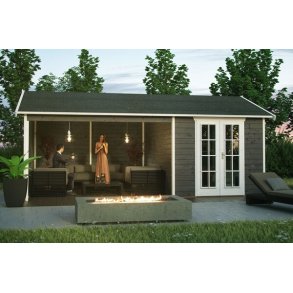 Tirslund havehus i skifergr p 9,5m2 + udhng